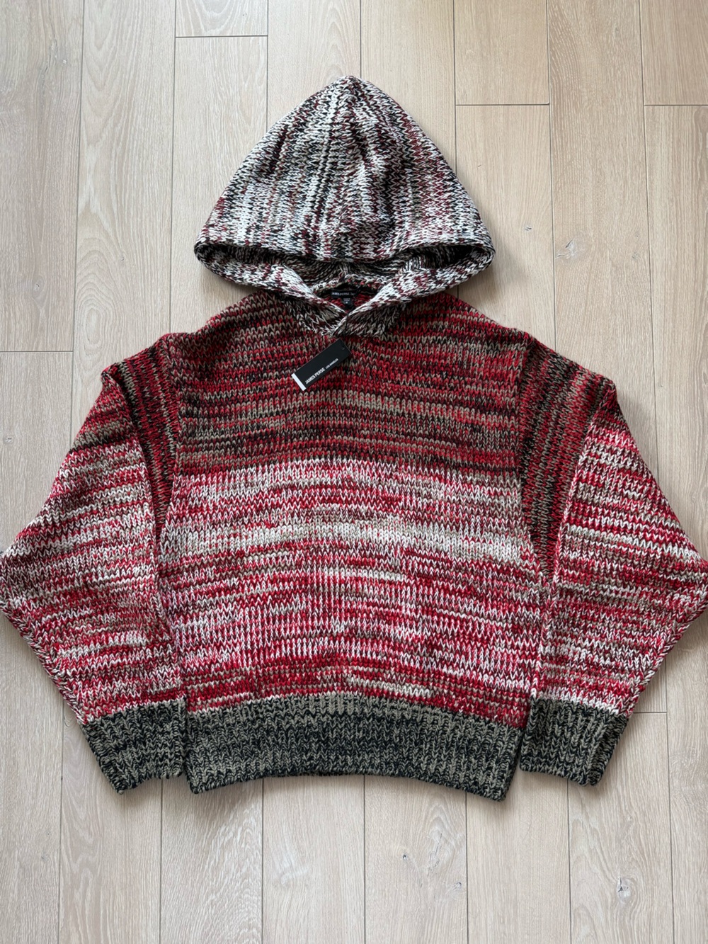 James Perse Men's Cashmere Blend Oversized Knit Hoodie Sweater Size 2 / Medium